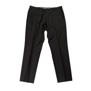 Hugo Boss Pants Mens 38 Espresso Brown Wool Flat Front Business Dress Trouser